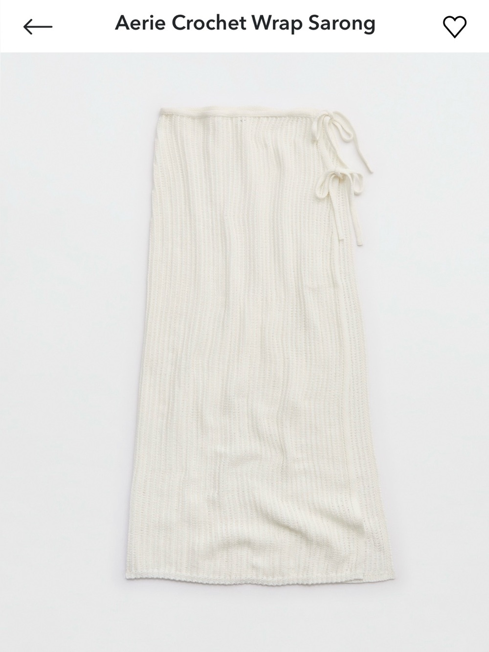 NWT size XS/S Aerie Cream Crochet Maxi Wrap Skirt